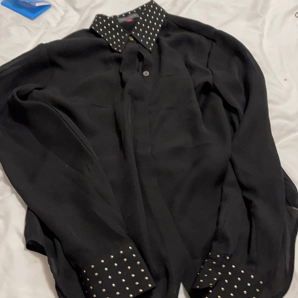 Vince Camuto sheer black top size XS